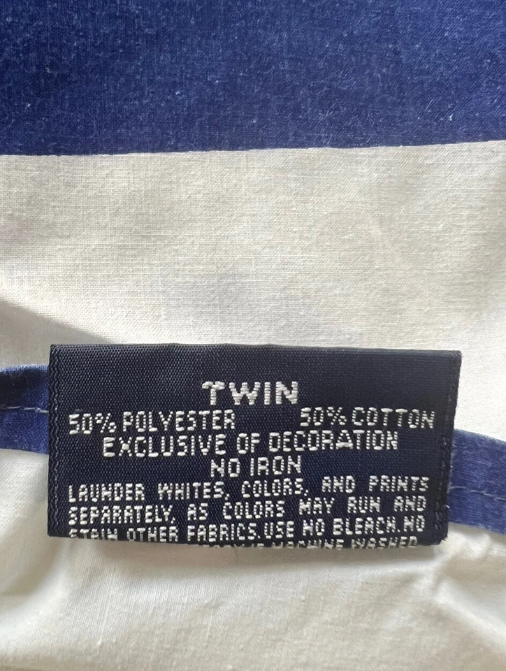 Falda Cama Ralph Lauren University Club Azul Blanco Rugby Rayas ~ DOBLE ~ De Colección Foto 3 de 4