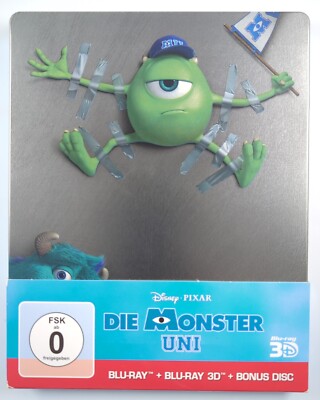 Die Monster Uni - Steelbook (3D Blu-ray + Blu-ray + Bonus Disc) Sehr Gut - PIXAR