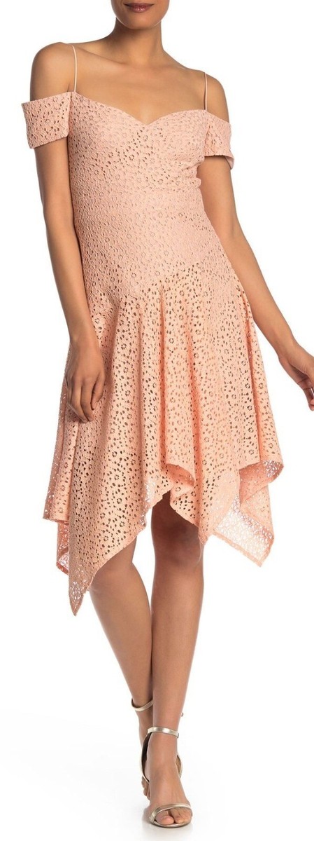 Nicole Miller Size 2 Mini Floral Lace Scarf Dress Cold