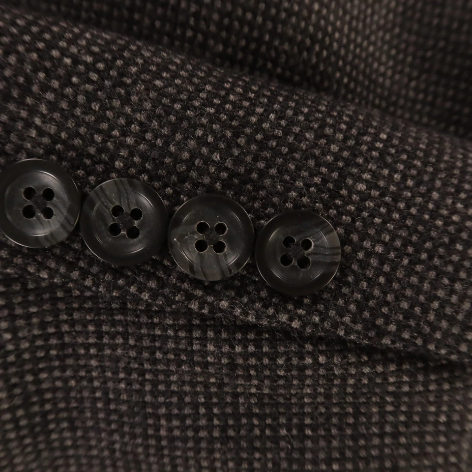 Chaqueta Oscar de la Renta M Negra Gris Cuadros Ojo de Pájaro 100% Lana Blazer 42S Foto 4 de 4