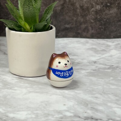 Ceramic Lucky dog Good Fortune Japanese Dong Shiba Inu Tumbler Roly Poly Toy
