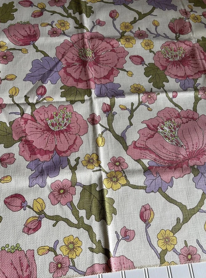 P. Kaufmann Upholstery Fabric Floral Pink Heavy Weave 56 x 34 GORGEOUS! - Image 3 of 4