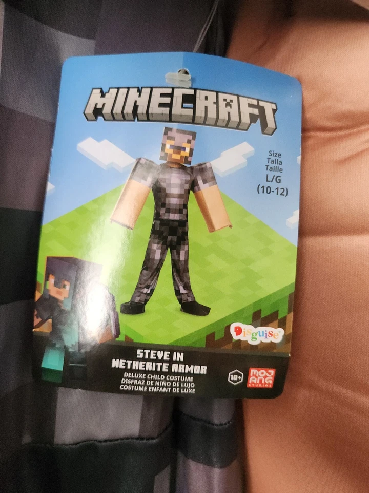 Маскировка мальчиков Minecraft Стив в Netherite доспехи Deluxe костюм, L (10-12) - Изображение 2 из 4