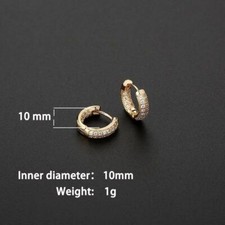 Shining CZ Hoop Earrings - Simple Small Classic Earring Women Wedding Jewelry