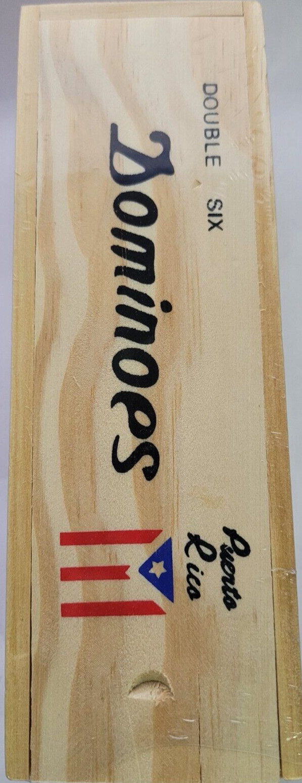 Double Six Puerto Rico Dominoes Game in Set of 28 Wooden Box Size 2″X3/4″X1/4″