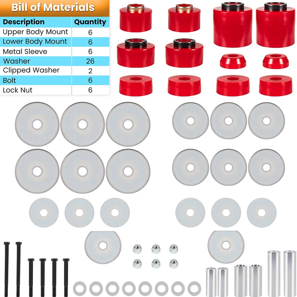 4.4123R Body Cab Mount Bushing Set Kit For 1980-1998 Ford F150 F250 F350 2WD/4WD - Image 2 of 4