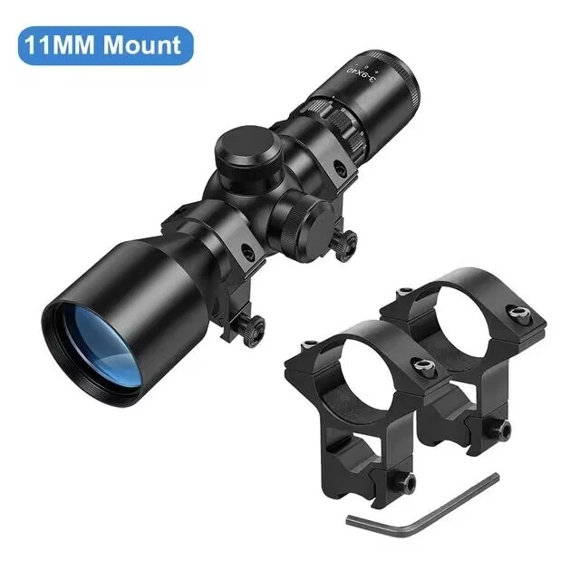3-9x40 Crosshair Rifle Scope Mil-dot Reticle Airsoft Gun Scope W/Ring Mounts - Image 2 of 4