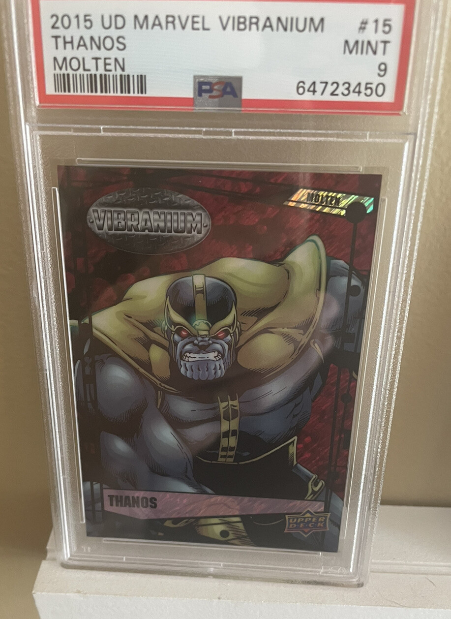 2015 Upper Deck Marvel Vibranium Thanos Molten /299 PSA 9 Mint card #15