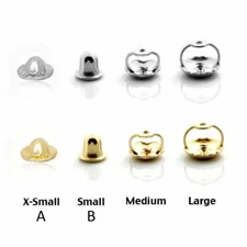 14K Solid White & Yellow Gold Screw Back Earring Nut Replacement