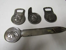 lot of 4 Christofle paper cutter napoleon emperor silver metal bottle piers