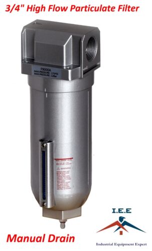 3/4" Inline Air Compressor Water Moisture Filter Trap Separator w/ Manual Drain - Afbeelding 1 van 5
