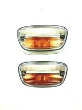 Peugeot 404 Front Turn Signal Lamp Lens Set Left and Right Chrome NEW #358-set