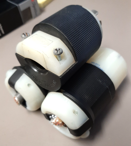 3pc HUBBELL L14 -20A Plugs/Conn Recep UL 20A 120/208V 4 Pole 3 Wires Used F2 - Picture 6 of 6