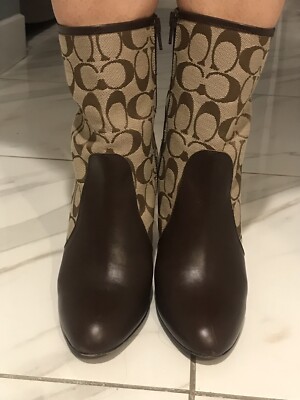 COACH BROWN Leather High heel Boots 