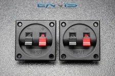 (2) PCS SQUARE JACK TERMINAL CUP SCREW SPEAKER SUBWOOFER BOX SPRING LOADED TCSS