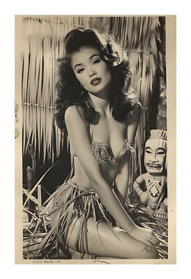 1940s Vintage Tiki Bar Pin Up Art Print za11