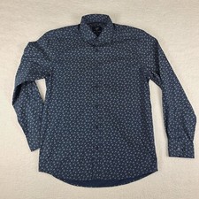 Forsyth Of Canada Dress Shirt Mens Medium Blue Non Iron Modern Fit Button Up
