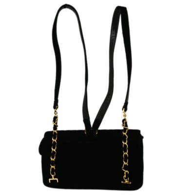 CHANEL ブラック ベルベット リュック CHANEL】ココネージュ ベルベット ナイロン バックパック 軽量 (CHANEL
