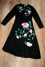 NEW ASOS embroidered asymmetric floaty dress SIZE 10 lined occasion evening prom