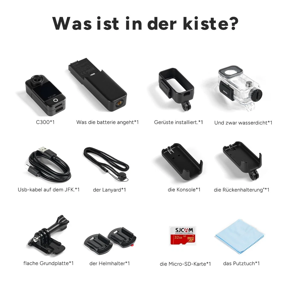 SJCAM C300 20MP 4K Action Cam Sport Action Kamera Unterwasserkamera Mini Bodycam - Bild 2 von 4