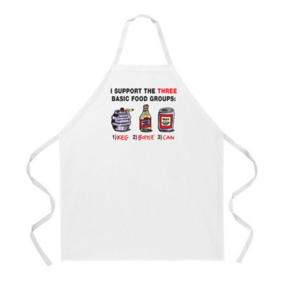 Attitude Aprons Fully Adjustable I Support the 3 Basic Food Groups Kitchen Apron