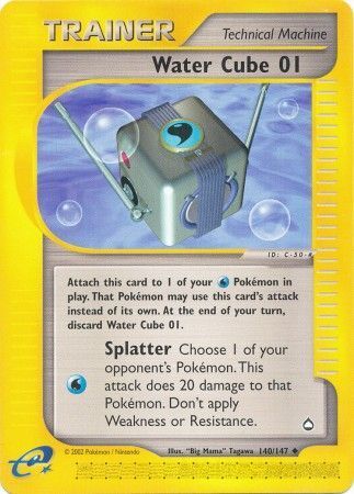 Pokemon Card - Aquapolis 140/147 - WATER CUBE 01 (uncommon) - NM/Mint