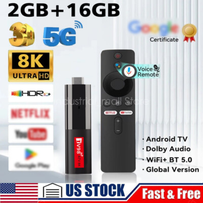Android14 5G Dual WiFi Smart TV Box 8K Video TV Stick 2G+16G Media Player Gaming