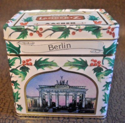 LAMBERTZ Aachen Cookies Tin Music Box  White Christmas Tune - Germany