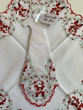 New LuRay Christmas Hankie Dress ~ Santas ~ Mailable Handkerchief Keepsake!