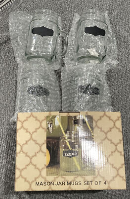 Set Of 4-16oz mason jar mug with mini chalkboard NEW IN BOX