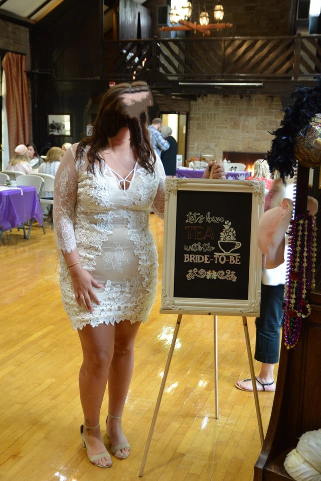 Handmade Chalkboard Sign 'Let's Have Tea With the Bride To Be' 24"x18" Wedding - Image 4 of 4