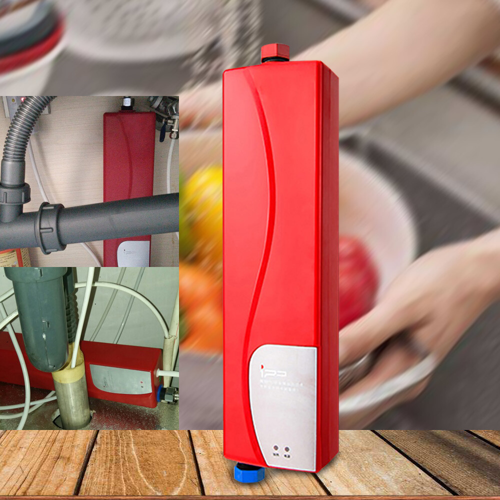 220V 3KW Red Mini Instant Electric Hot Water Heater For Kitchen Bathroom  Shower | eBay