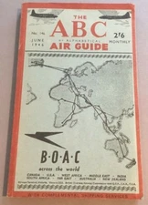 ABC AIR GUIDE TIMETABLE JUNE 1946 BSAA FLYING BOATS MEA EAA BOAC IRAQI AIRWAYS 