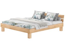 Doppelbett Buche natur Massivholzbett lackiert 180x200 Futonbett Zubehör wählbar