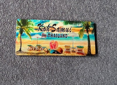 Souvenir Kühlschrank Deko Magnet Koh Samui Thailand, 9,5x4,5 cm, Accessoires NEU