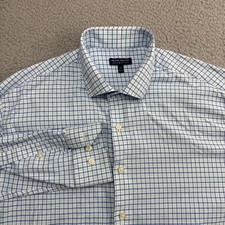 Peter Millar Button Down Shirt Mens XL Crown Crafted Green Blue Plaid Casual