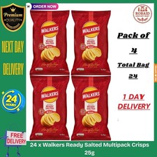 24 x Walkers Ready Salted Multipack Crisps 25g