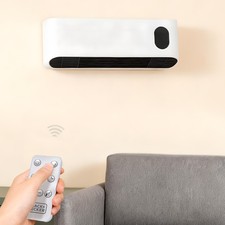 2KW Wall Mounted Electric Fan Heater Bedroom Bathroom Space Warmer with Remote
