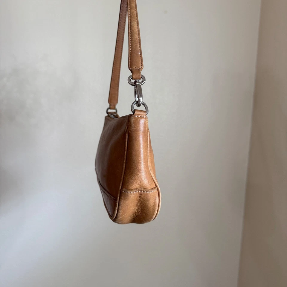 Винтажный тренер Demi 7785 коричневый кожаный наплечная сумка багет Дамская сумка торговый центр - Изображение 4 из 4