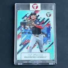 2025 Topps Pristine CJ Abrams Aqua Refractor #/199 Nationals Encased