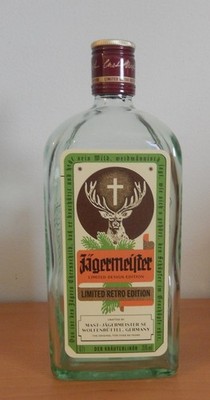 JAGERMEISTER  LIMITED RETRO EDITION  EMPTY GLASS BOTTLE !!!