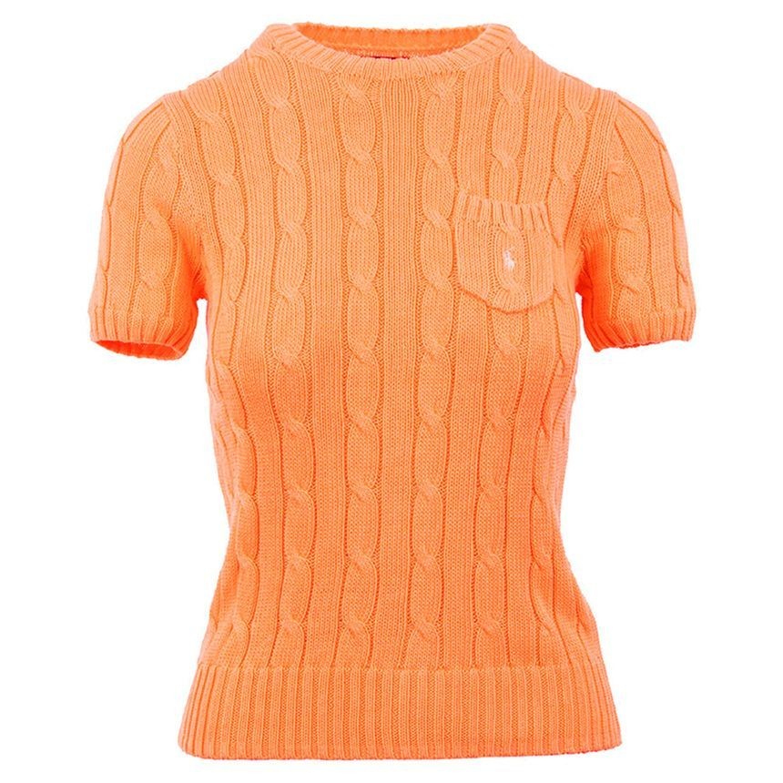 Polo Ralph Lauren pony ricamata classica tasca manica corta maglia arancione