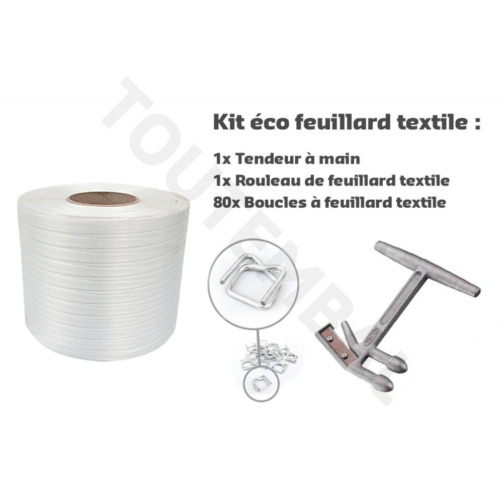 Kit feuillard textile 13mm matériel de cerclage manuel et tendeur d'emballage