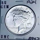 1924 P BU GEM PEACE SILVER DOLLAR UNC MS+++ U.S. MINT RARE COIN 8947