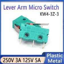 Mini Limit Lever Arm Micro Switch 250V 3A 125V 5A KW4-3Z-3 3 Pin Micro Switch