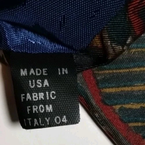 Patrón Geométrico Abstracto Oscuro Niebla Londres 59" Hecho en EE. UU. Corbata Tela Italia Foto 3 de 4