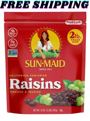 Sun-Maid California Sun-Dried Raisins 32oz Resealable Stand-Up Bag