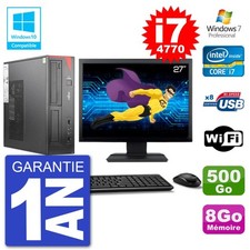 PC Fujitsu Esprimo E520 DT Bildschirm 27" i7-4770 8GB 500GB DVD-Brenner Wifi W7