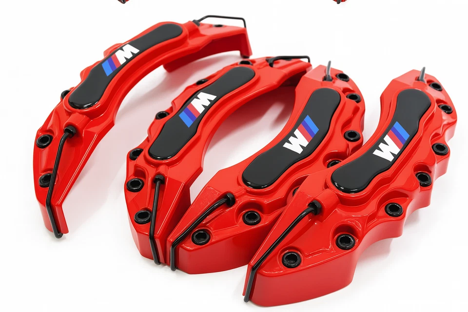 4X Red Brake Caliper Covers 4PCS For BMW 1 2 3 4 5 6 7 Series X1 X3 X5 F G NEW - Image 3 of 4