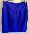 Women’s Festival Rave Neon Blue High Waisted Fitted Pull On Mini Skirt Size M — photo 2